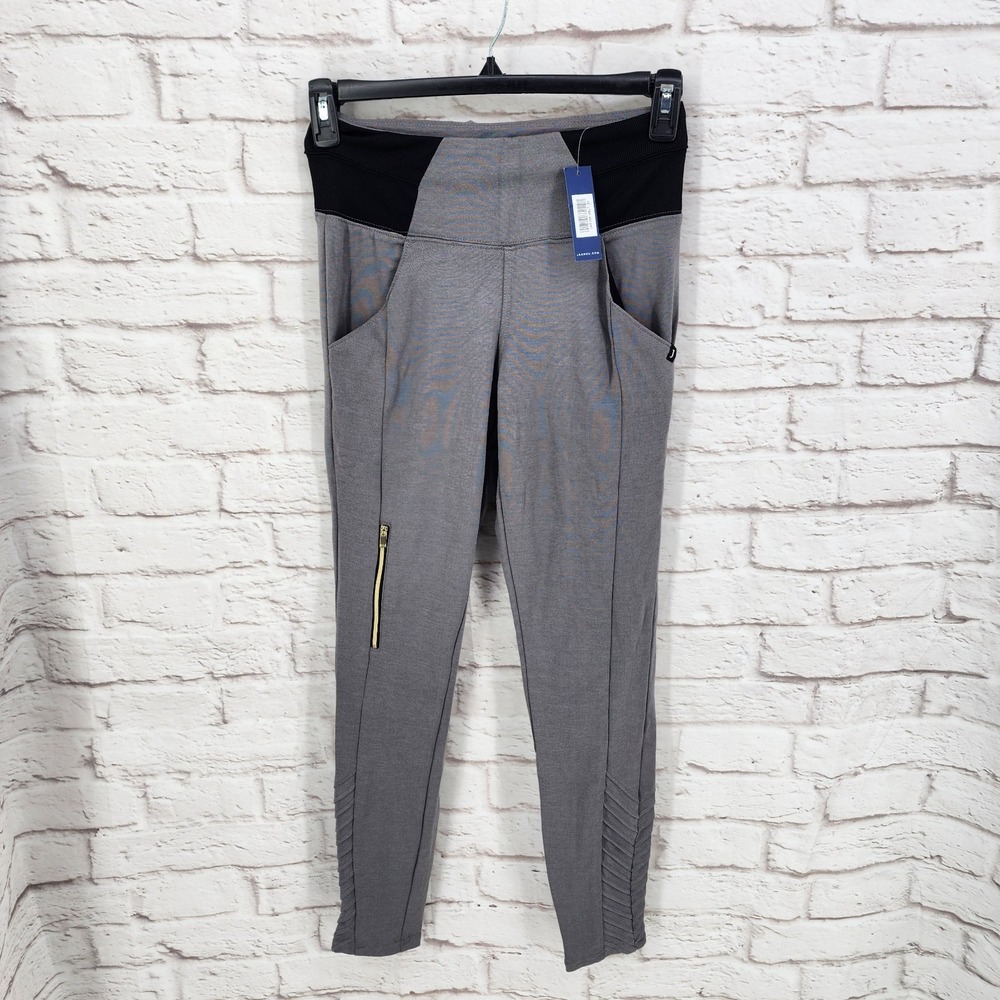 Jaanuu Scrub Bottoms Womens Gray Zip Pocket Skinny Stretch Medical Office XS